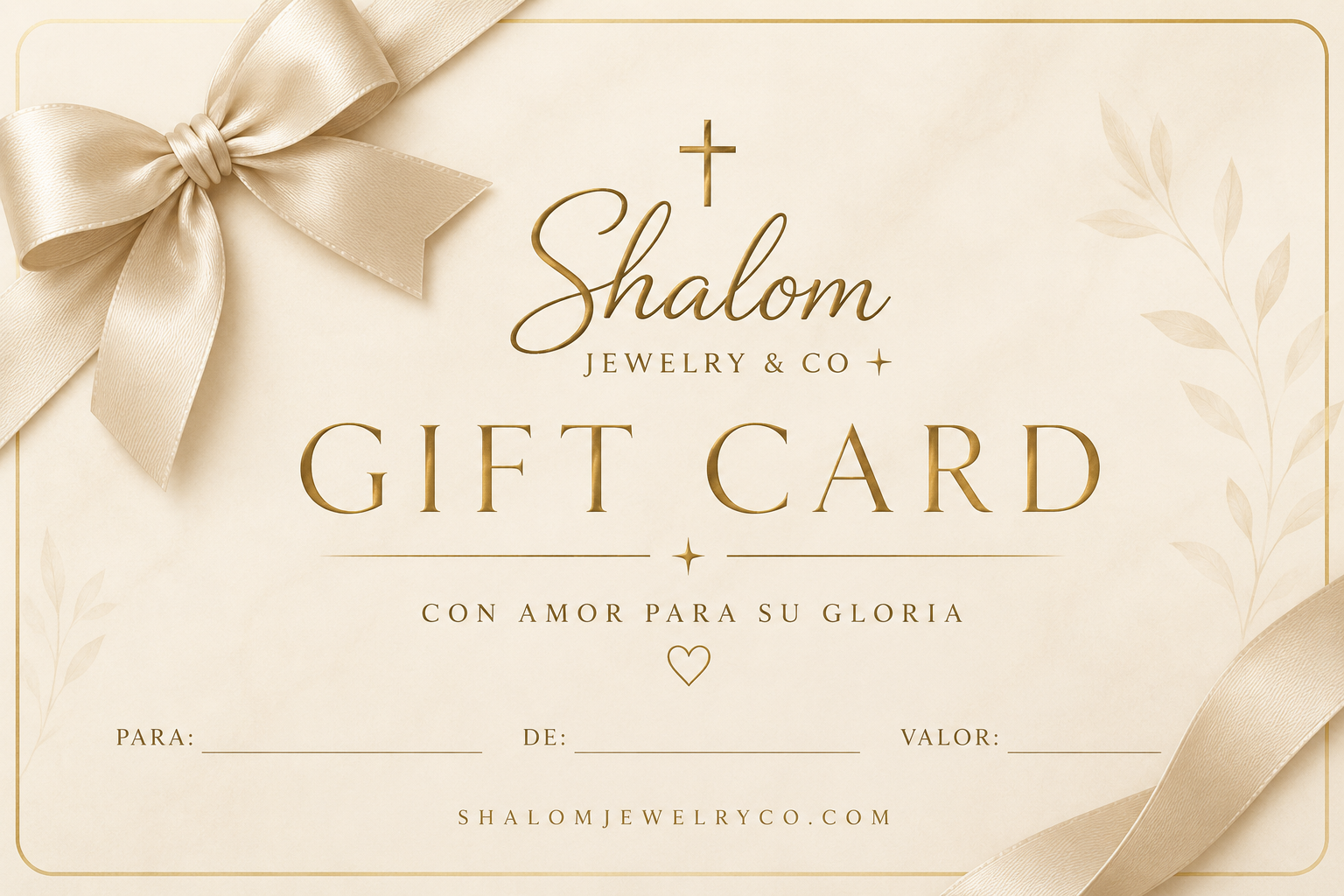Tarjeta de Regalo Shalom Jewelry & Co.